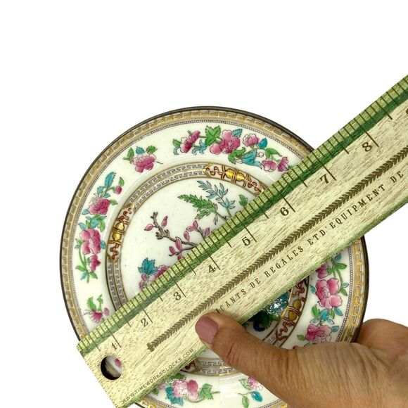 Royal Doulton Dinnerware Dresden Indian Tree Dessert Plate 7” Gold Pink S&G Gump - Picture 5 of 8